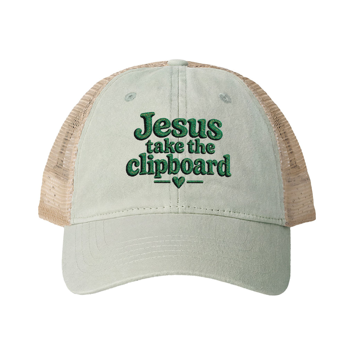 Jesus take the clipboard - Washed Mesh-Back Cap