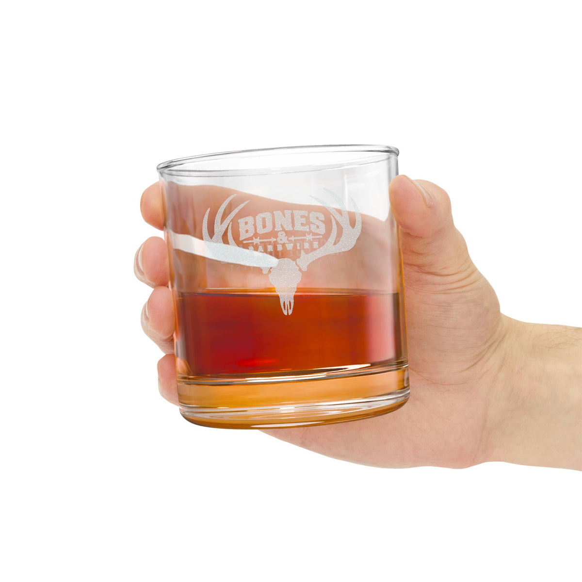 Deer Skull & Antlers Rocks Glass | Bones And Barbwire