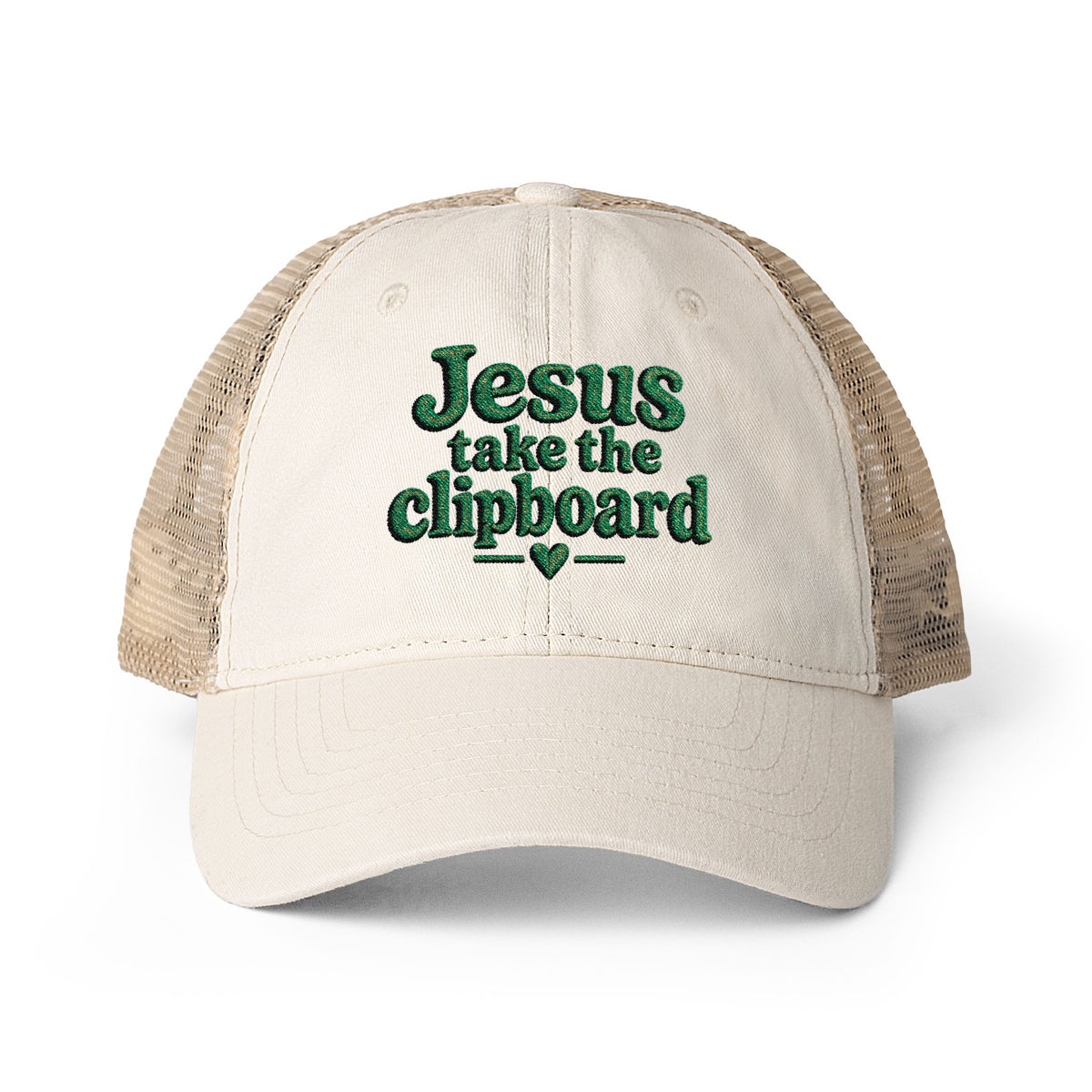 Jesus take the clipboard - Washed Mesh-Back Cap