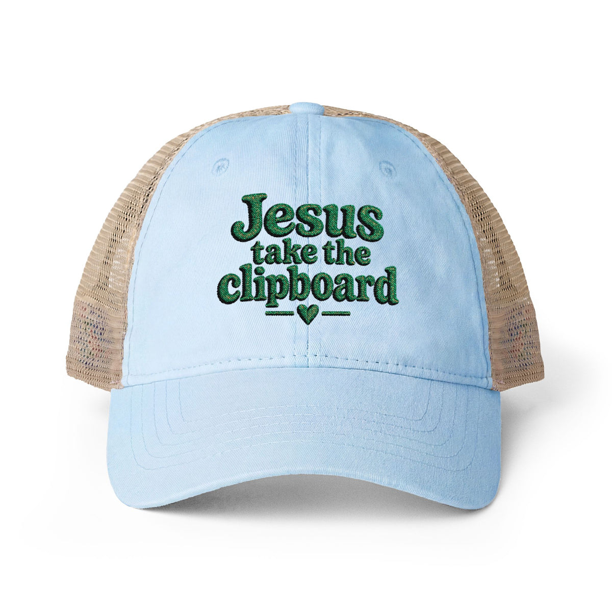 Jesus take the clipboard - Washed Mesh-Back Cap