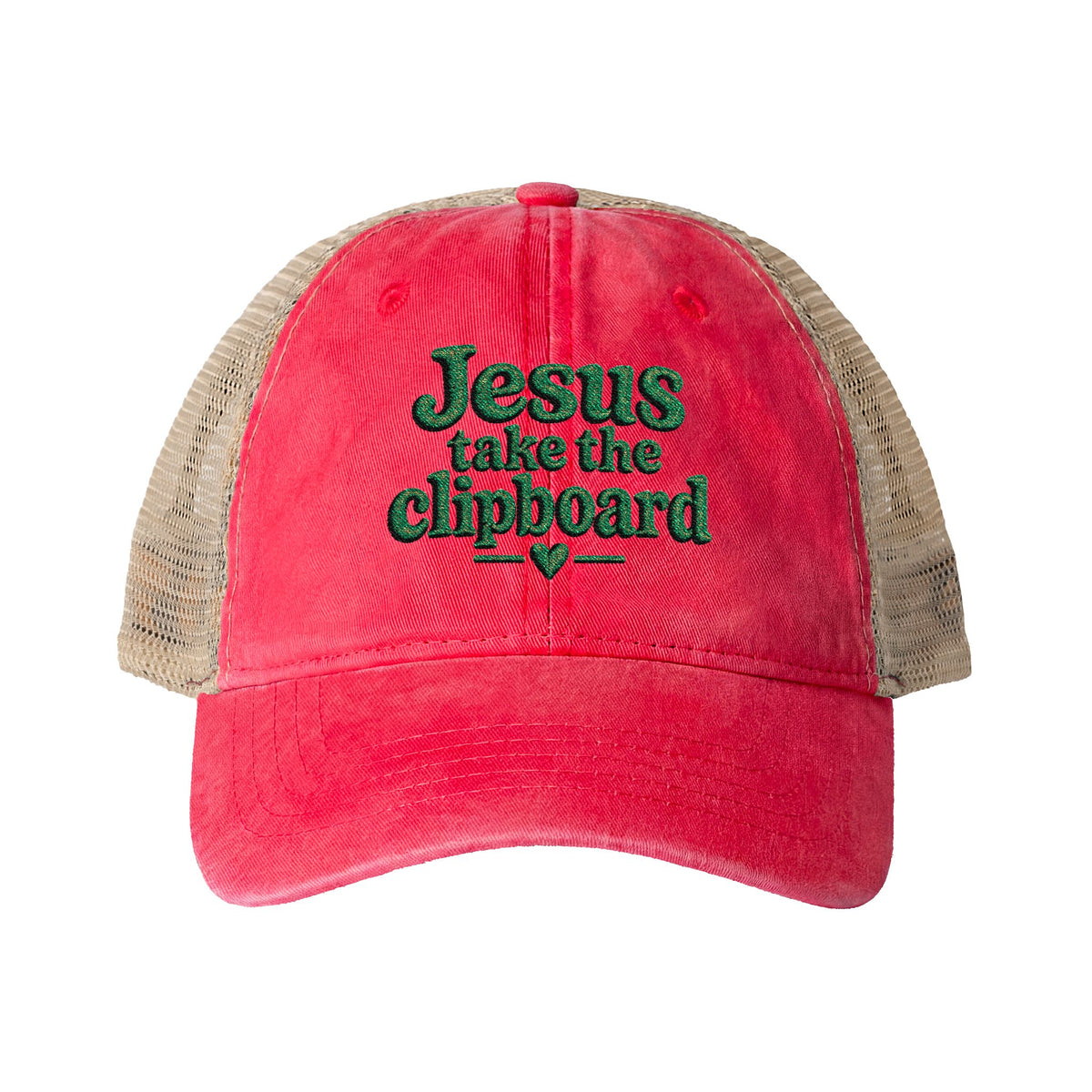Jesus take the clipboard - Washed Mesh-Back Cap