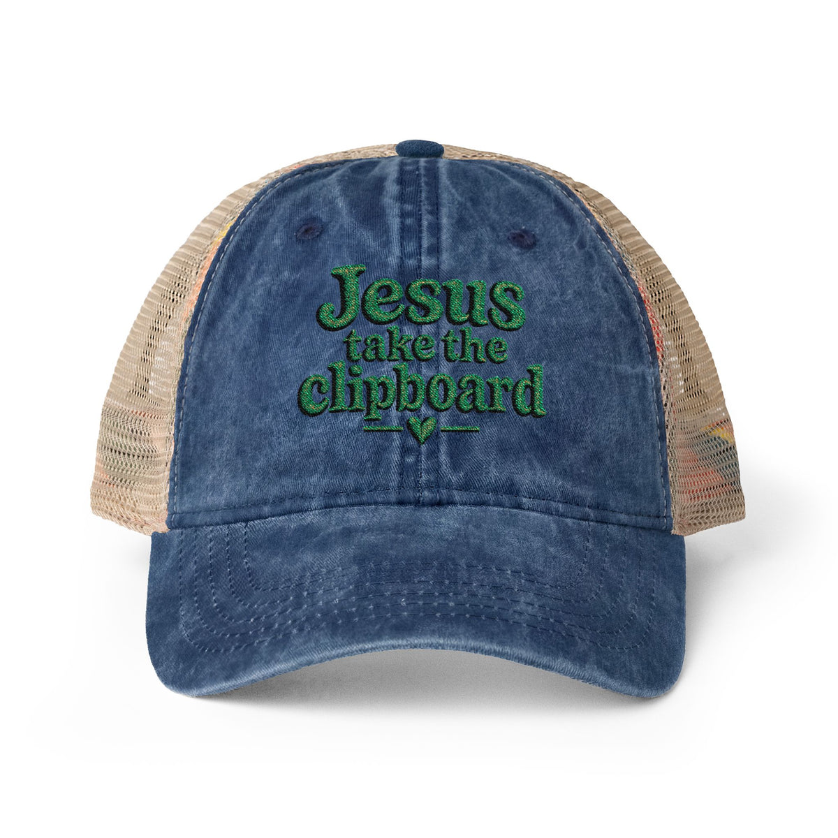 Jesus take the clipboard - Washed Mesh-Back Cap