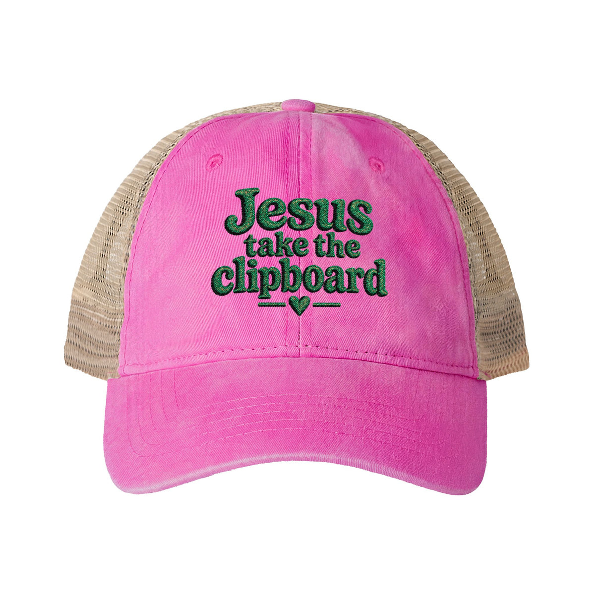 Jesus take the clipboard - Washed Mesh-Back Cap