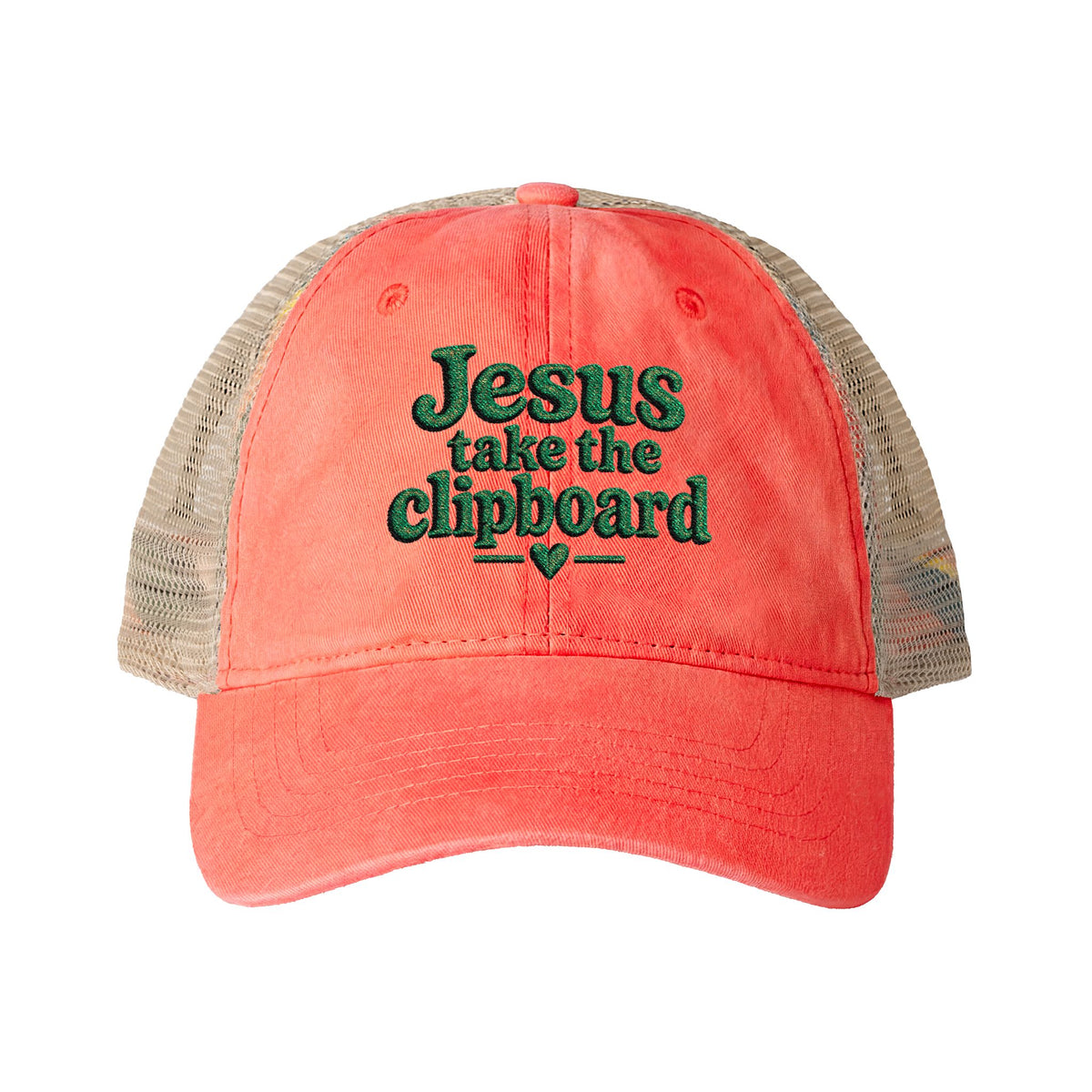 Jesus take the clipboard - Washed Mesh-Back Cap
