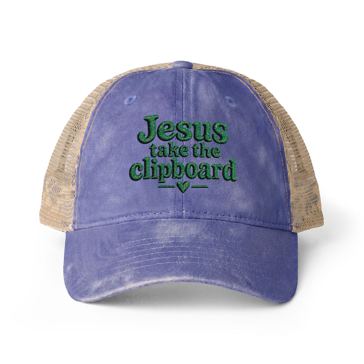 Jesus take the clipboard - Washed Mesh-Back Cap