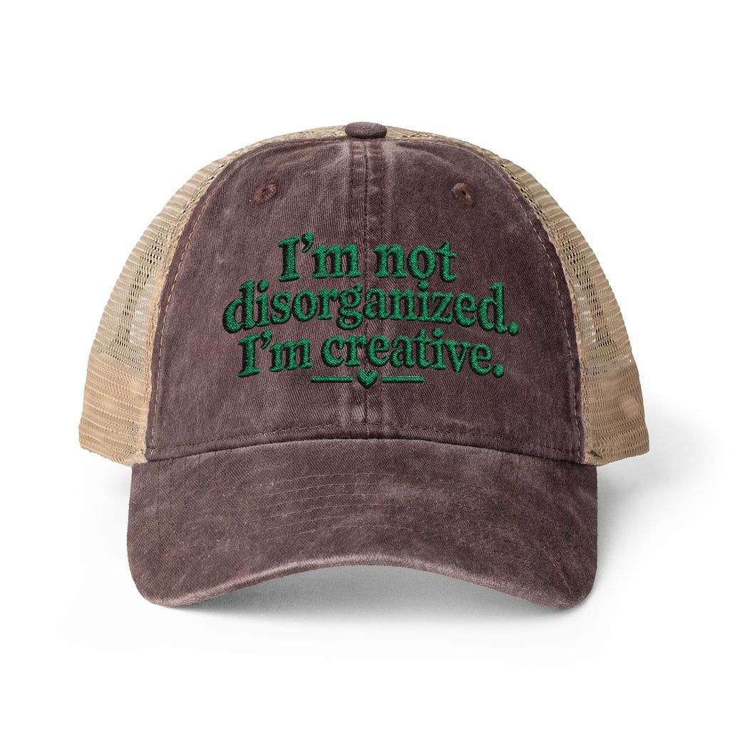 I'm not disorganized - Women's Washed Mesh-Back Cap