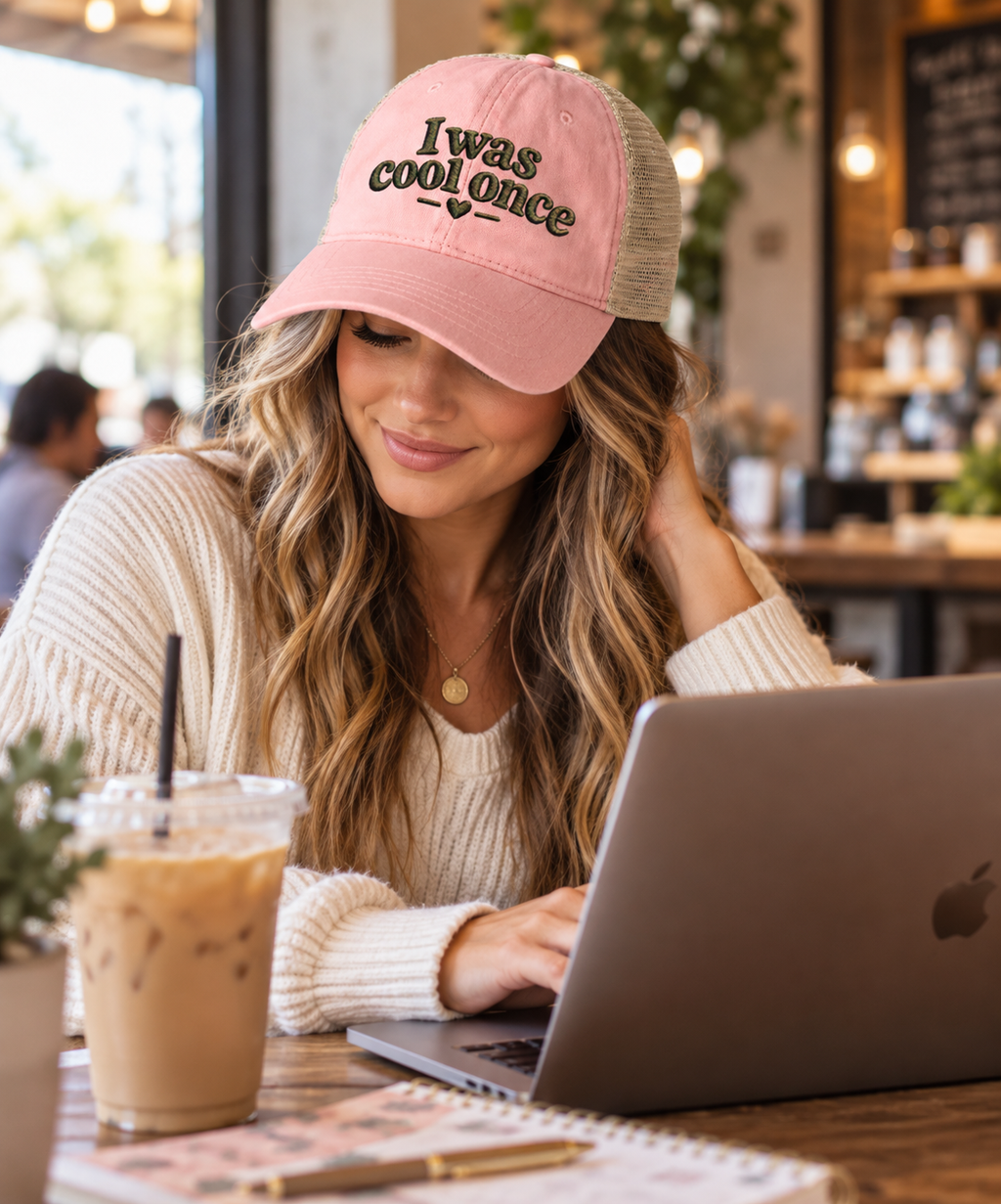 I was cool once - Women's Washed Mesh-Back Cap