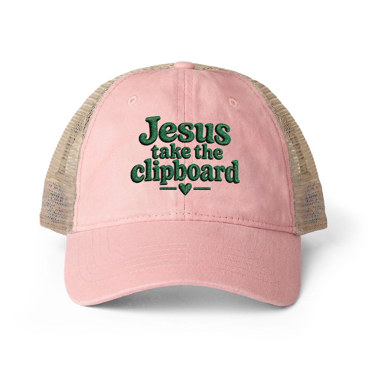 Jesus take the clipboard - Washed Mesh-Back Cap