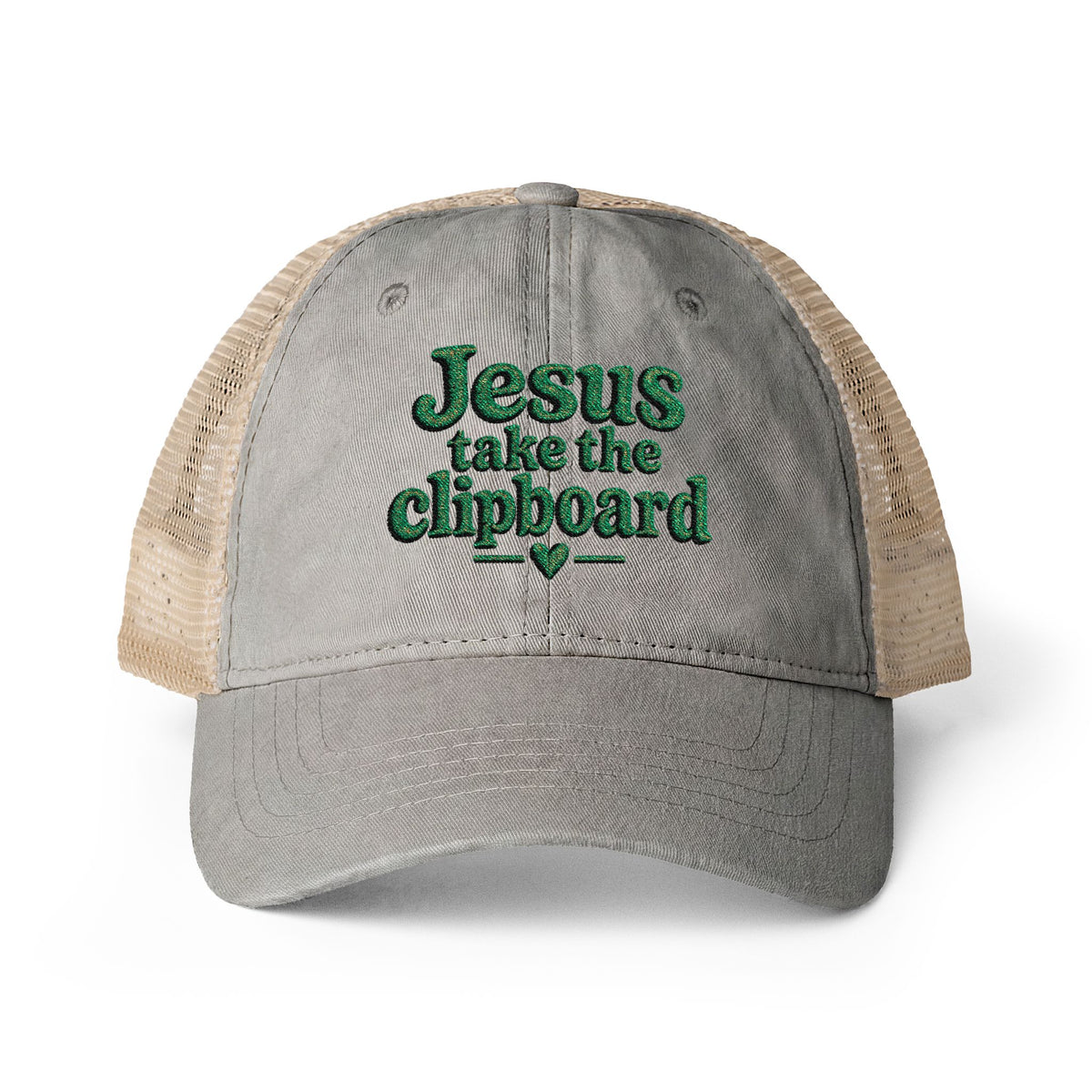 Jesus take the clipboard - Washed Mesh-Back Cap