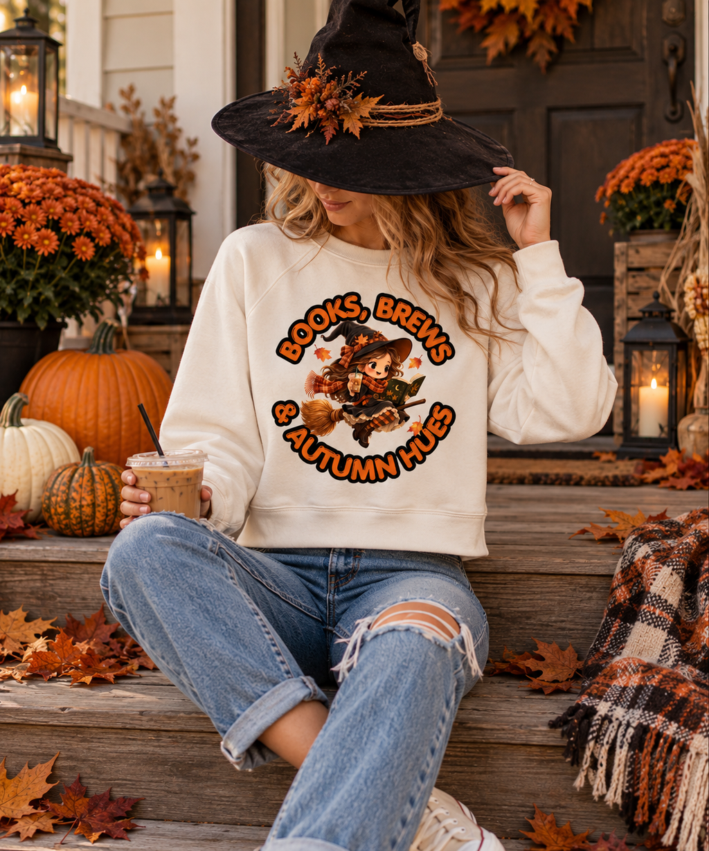 Books, Brews & Autumn Hues Sweatshirt